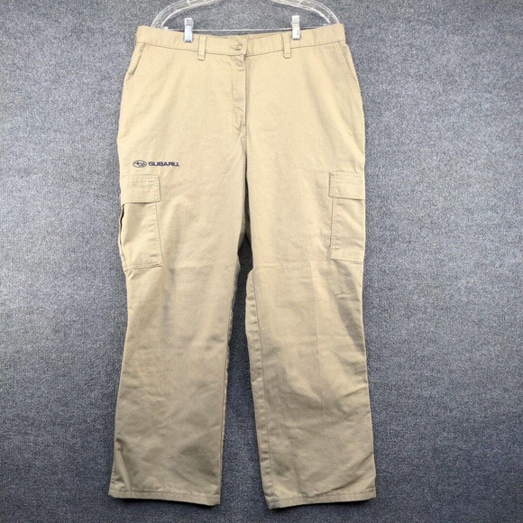 Edwards Men's Subaru Uniform Pants Tan Size 18 UL Cargo Pockets Embroidered Logo - Picture 2 of 15